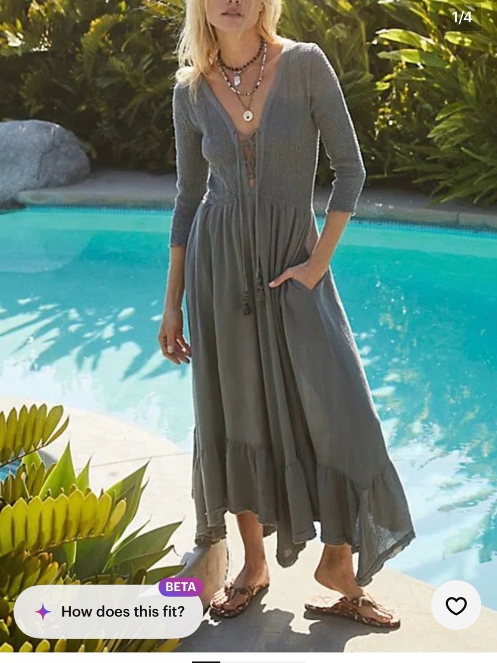 Brand New!!!  Free People Perfect Solution Smocked Maxi, Beautiful Dress!!!